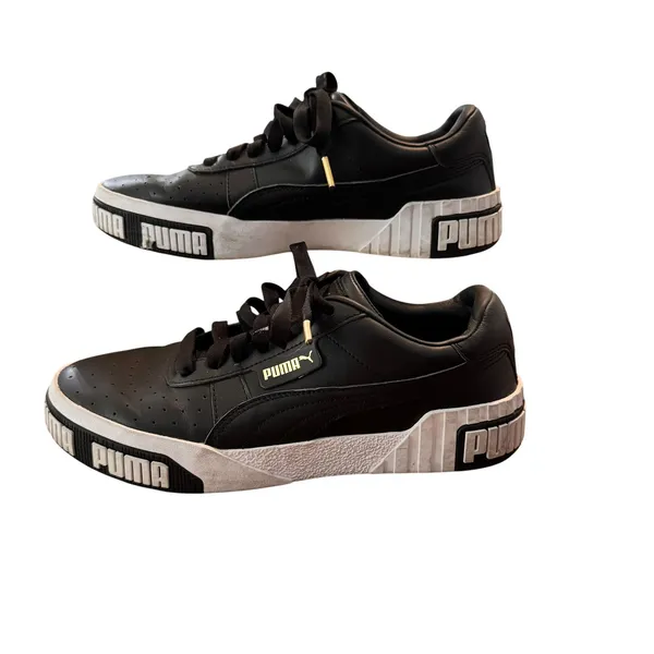 Puma Cali Bold Black Leather Platform Sneakers 370811-03 Womens 10 - Image 7