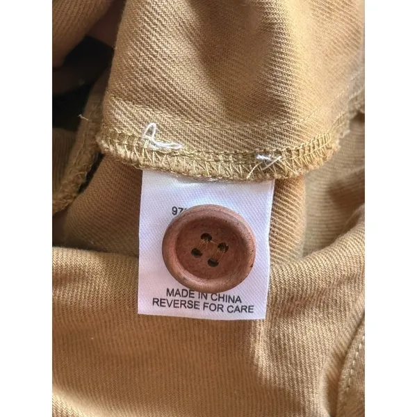 Lumiere utility Tan Short Sleeve Button Down Romper Women's Size Small - Image 10