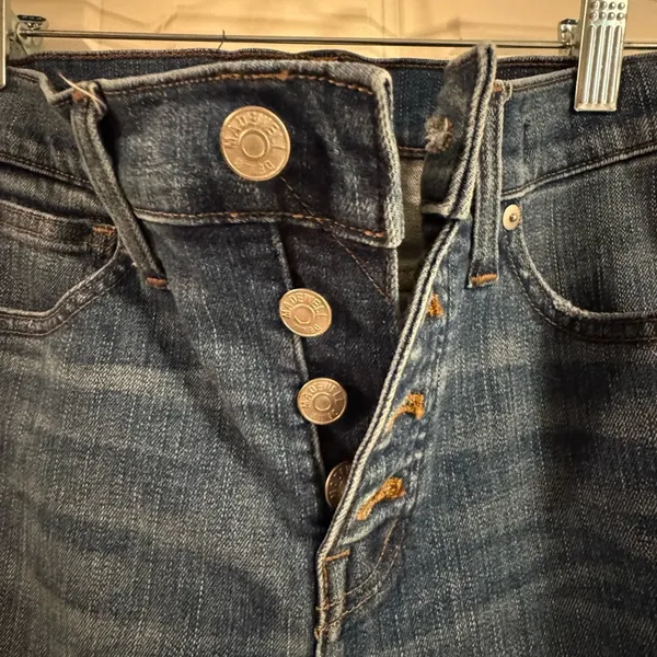 Madewell, size‎ 26, Slim Straight Jeans: Distressed Button-Front Edition - Image 5