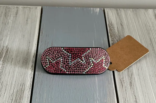 Handmade NWT Too Cute Diamond Painted Painting Barrette Stars In Pinks & Silver - Image 3