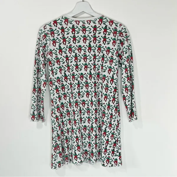 Roller Rabbit Monkey Mas Christmas Long Sleeves Pajama Top T-Shirt Size Small - Image 5