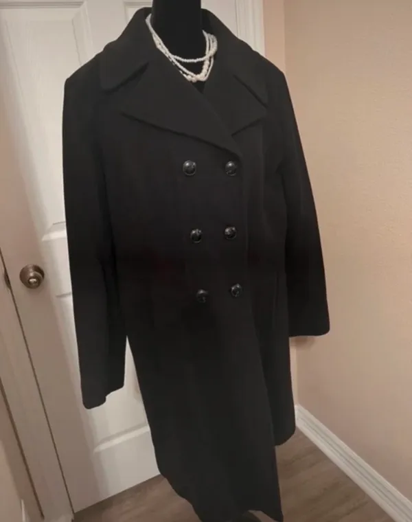 Anne Klein Vintage black wool blend fall trench coat - Image 5