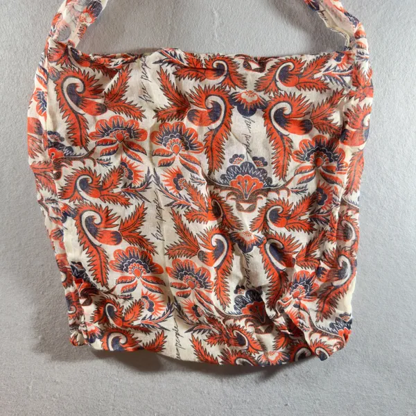 451 | Free People Boho Paisley Floral Cotton Slouchy Hobo Bag‎ Orange OS - Image 3