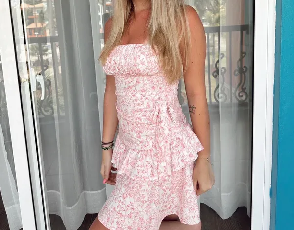 pink floral dress - Image 2