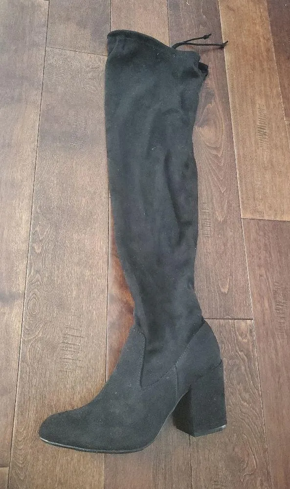 Bamboo Over the Knee Chunky High Heel Boots 2 inch high article 03 suade like - Image 7