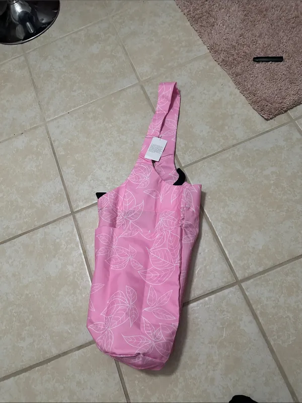 Source Unknown Pink with white Leaf-Print Yoga Mat Bag NWT - Image 6