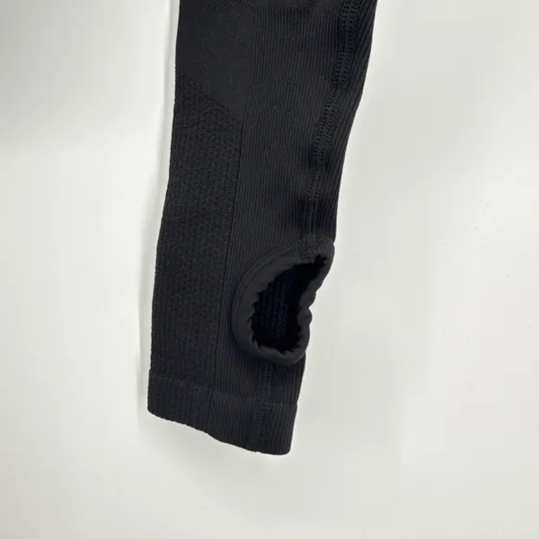 AYBL Black Motion Seamless Cropped Long Sleeve Gym Top Thumbholes‎ Cutout Back S - Image 4