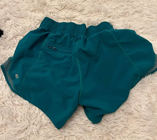 CRZ Yoga Running Shorts Green Teal Turquoise - Image 3