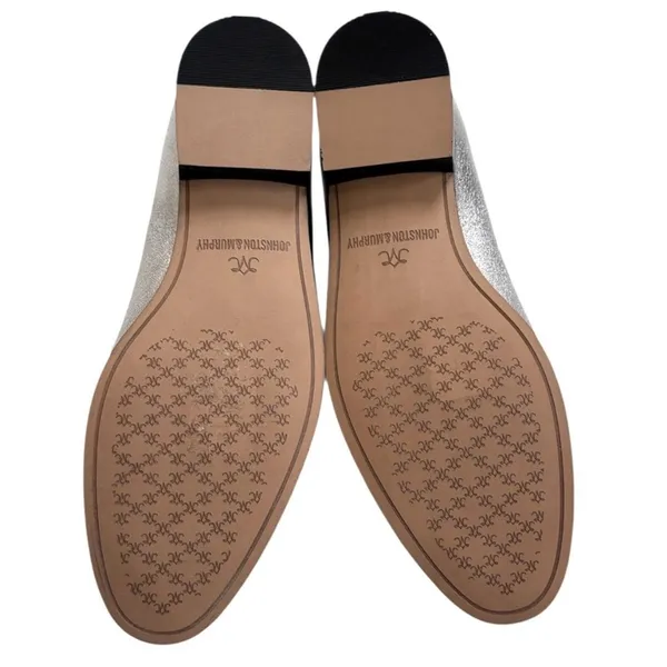 Like New Johnston & Murphy Leather Ali Bit Loafers Silver Size 9.5 Retail $158 - Image 8