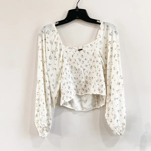Billabong Love Somebody Cropped Balloon Sleeve Top Sz L‎ Boho Coastal - Image 4