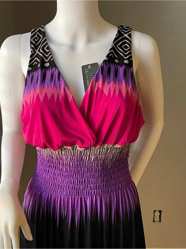 Pink New Women’s striped sleeveless dress size XL For size 14-16 - Image 2