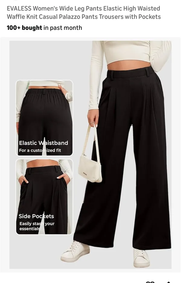 Amazon Wide leg pants elastic waist - Image 2