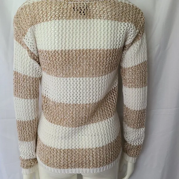 Tommy Hilfiger Knit‎ Crochet Striped Top Size XS - Image 2