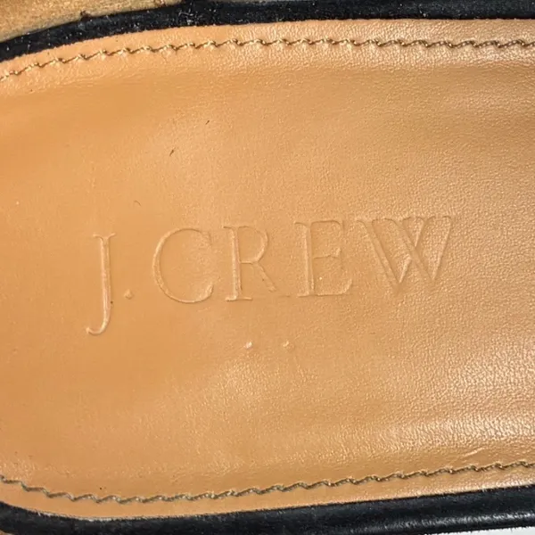 J.Crew Black Suede Leather Block Heel Ankle Strap Sandals Womens Size 9 - Image 9