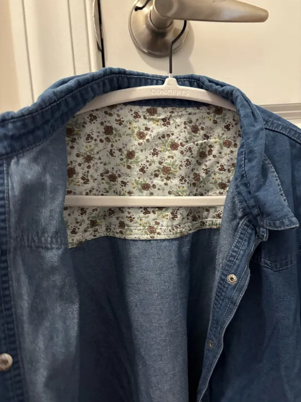 Denim Button Up Shirt Blue Size M - Image 3