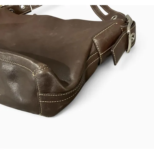 Vintage Coach Legacy East West 1417 Brown Leather Shoulder Bag Y2K Tassel - Image 4