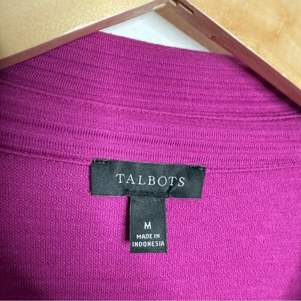 Talbots Ribbed Johnny Collar Sweatshirt Wild‎ Aster Medium Casual Minimalist - Image 4
