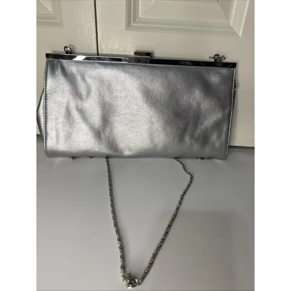Gunne Sax Silver Evening Handbag Purse Crossbody Vintage Y2K Glam - Image 2