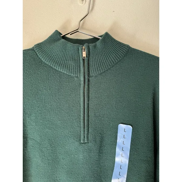 NWT DKNY Green Quarter Zip Turtleneck Sweater Women’s Size Large - Image 3