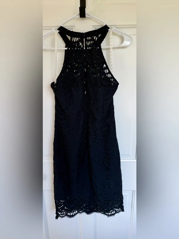Lilly Pulitzer Black Lace Shift Dress Size 4 Sleeveless Crochet‎ Lace - Image 2