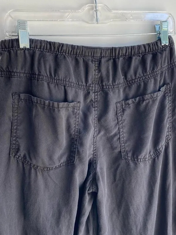 Aeropostale lightweight black wide leg drawstring pants casual fall transition S - Image 5