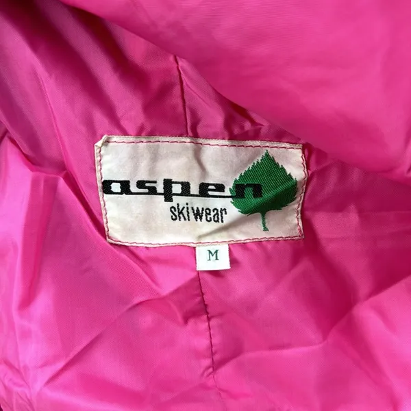 Vintage Aspen Ski Wear Two Piece Snow Ski Suit Hot Pink Medium - Image 9