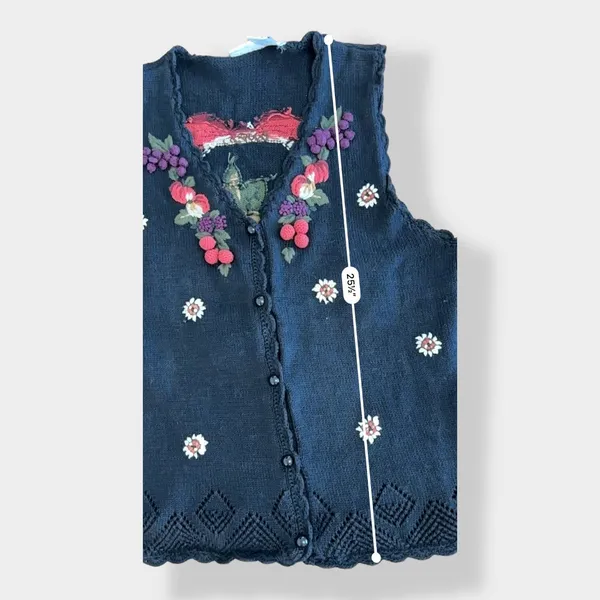 Capacity Vintage 3D Knit Fruit Sweater Vest‎ Cardigan Size M - Image 5