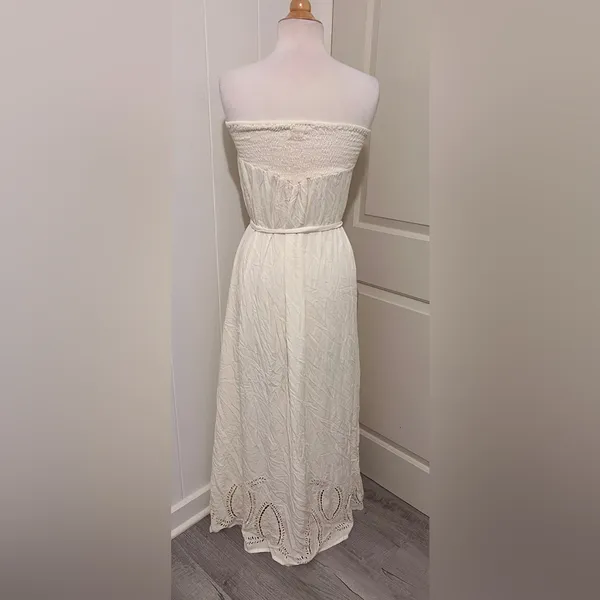 Fillyboo‎ Zippora Cream Maxi Strapless Eyelet Maternity Dress Fairy Bohemian - Image 2