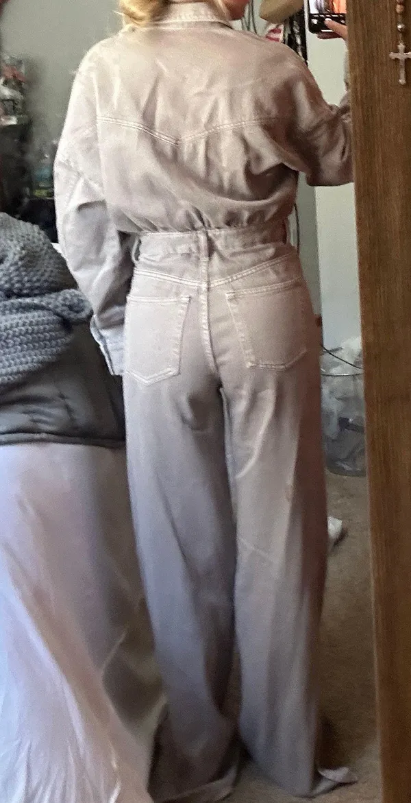ZARA Denim Jean Jumpsuit - Image 3