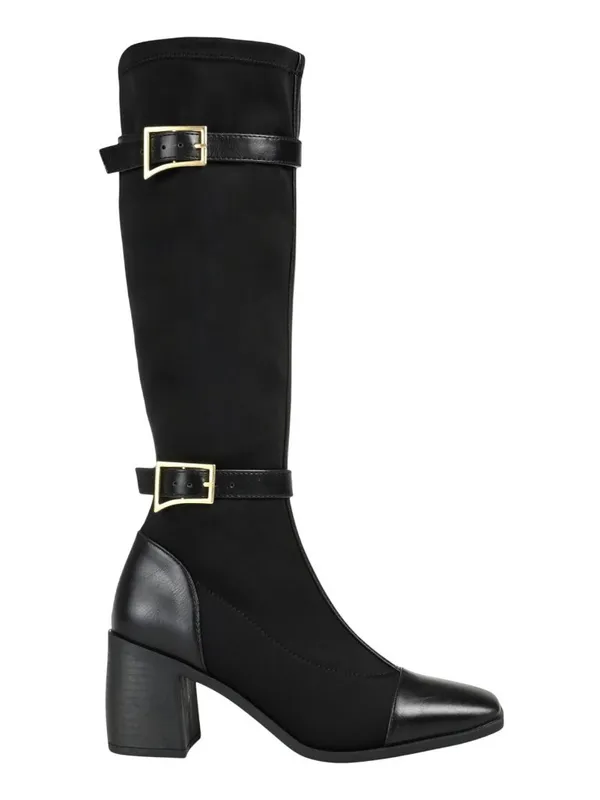 NWT Journee Collection Womens Buckle Knee High Gaibree Boots Black 8.5M - Image 2