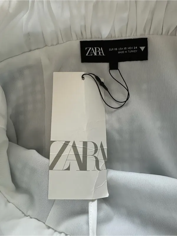 Zara Blue White Gingham Mini Dress XS Bustier Corset Cottagecore NWT - Image 4