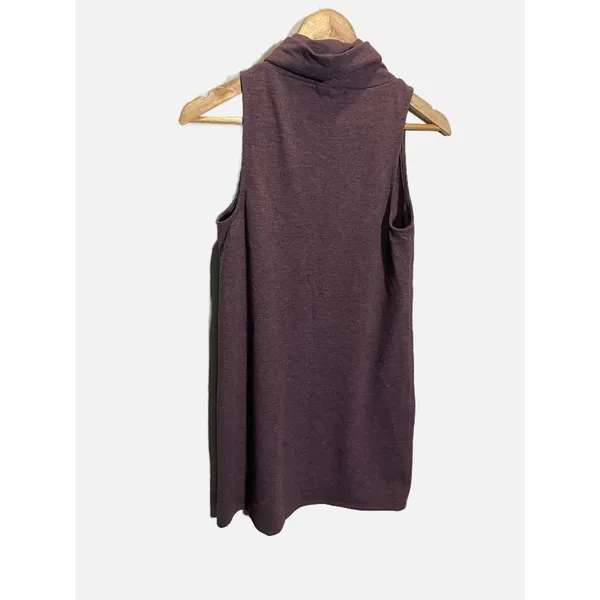 Leith Shift Dress Women S Purple Cowl Neck Sleeveless Knit Casual Minimalist - Image 3