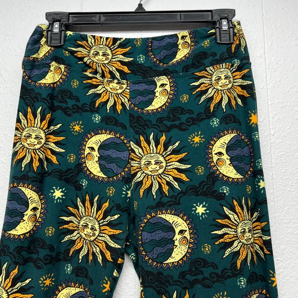 Sun & Moon Flared Leggings Womens Large High Rise Festival Boho Hippie Cosmo - Image 3
