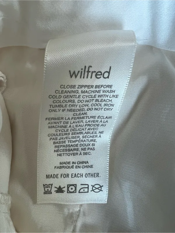 Aritzia Wilfred The Effortless Pant White Crepette Wide Leg Trouser Size 14 - Image 5