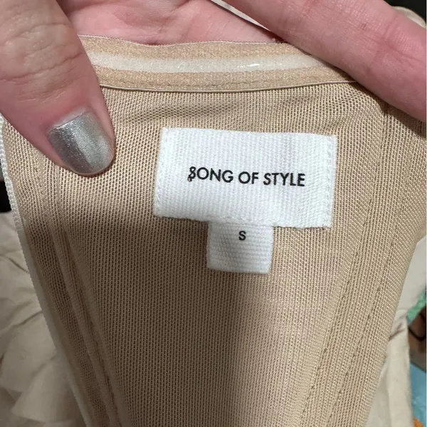 Song of Style Revolve Cream Strapless Maxi Dress Small - Image 7
