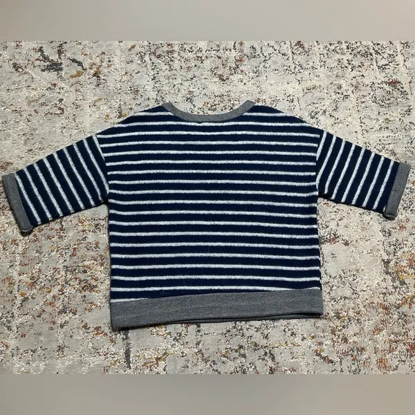 FRAME short sleeve cropped striped sweater size XS - Image 9