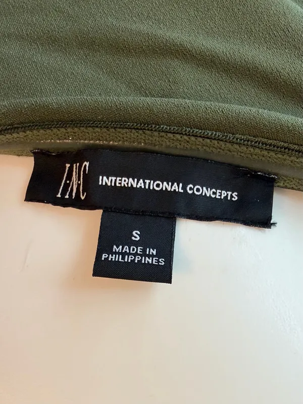 International Concepts Olive Green 1 Shoulder Maxi Dress - Image 4