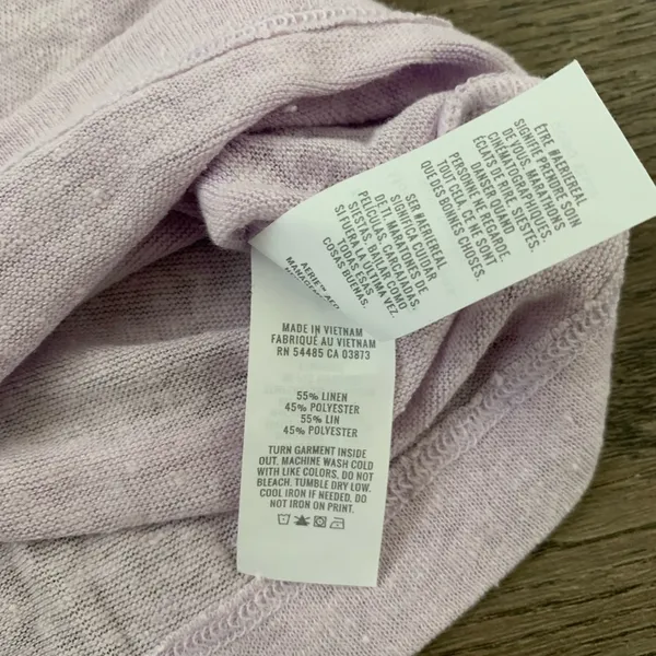 Aerie 'Shore Thing' Linen Blend Lightweight T-shirt -‎ Size XS - Lavender - NWT - Image 8