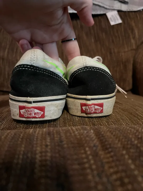Neon Flame Vans Green Old Skool - Image 3