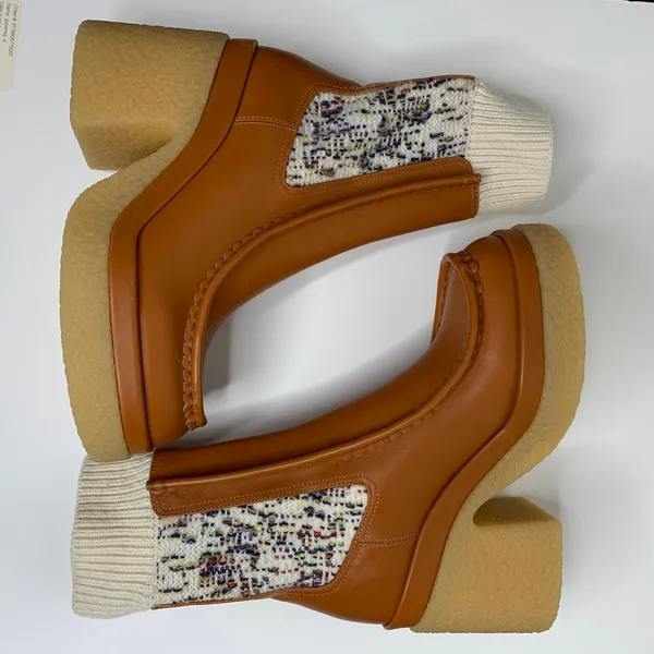 Chloé Jamie Sock Platform Chelsea Almond Boot Luminous Ochre New Size 41 - Image 3
