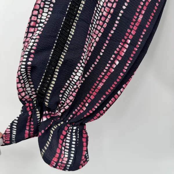Tea Please Peasant Womens 1X Pink Black dots Balloon Sleeves Boho Blouse Top - Image 5