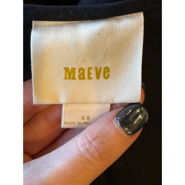 Maeve‎ Dress Women XS Black Linen Blend Asymmetric Hem Sleeveless Ismene Midi - Image 8