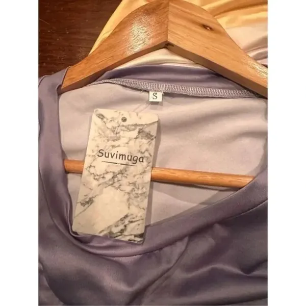 Suvimugo Swim Shirt Small Yellow Gray - Image 3