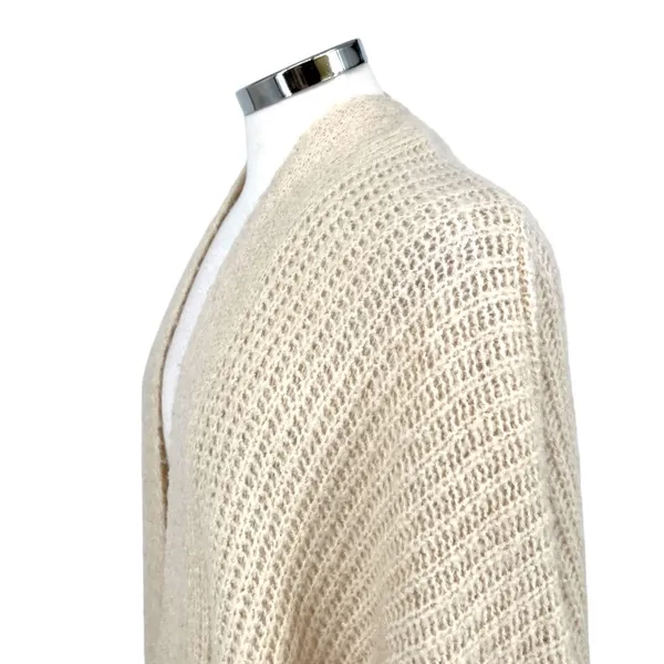 Dreamers Chunky Open Front Knit Cardigan Sweater Cream Size Medium - Image 3