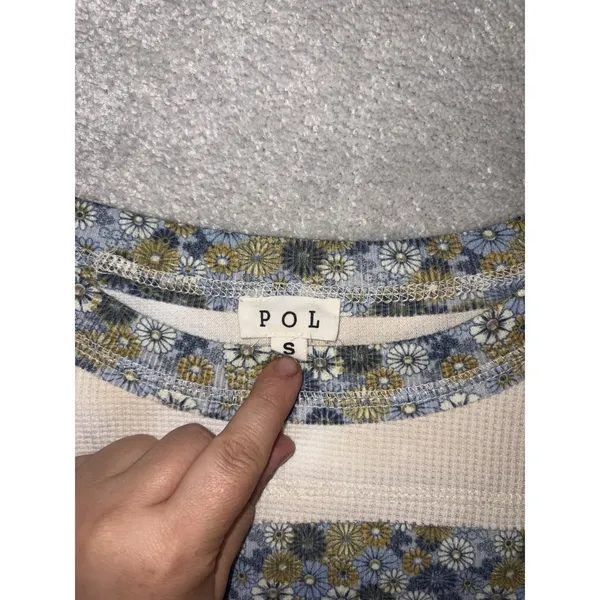 Pol Mazy Oversize Long Sleeve Floral Contrast Thermal Top Size‎ S - Image 3