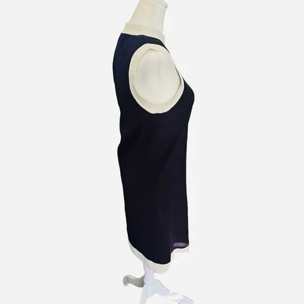 Tuckernuck Marie Dress Navy White Contrast Trim Knit Shift Mini XS - Image 6