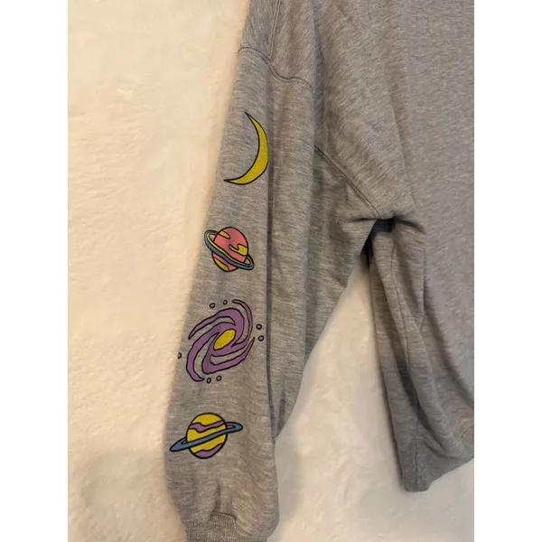 Disney Lilo & Stitch Feelin Cosmic Gray Graphic Sweatshirt Small Celestial Moon‎ - Image 7