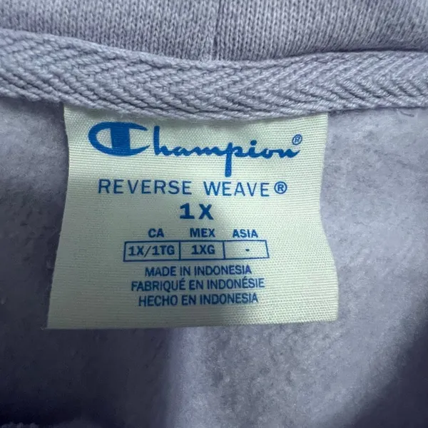 Champion Long Sleeve Hoodie Light Purple Sweatshirt Size‎ 1X - Image 6