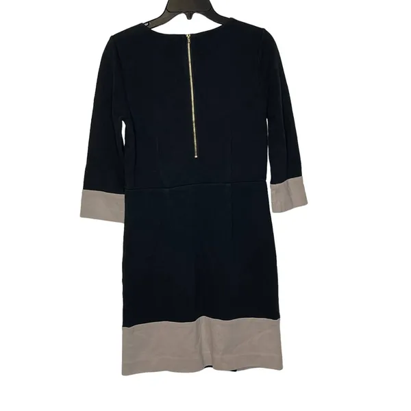 Banana Republic Women 4 Thick Knit Sheath Dress Back Zip Colorblock‎ 3/4 Sleeve - Image 8
