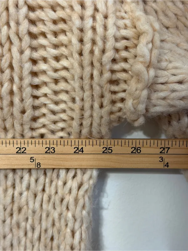 Free People Be There Chunky Knit Sweater Size Small Beige Oversized Neutral - Image 9
